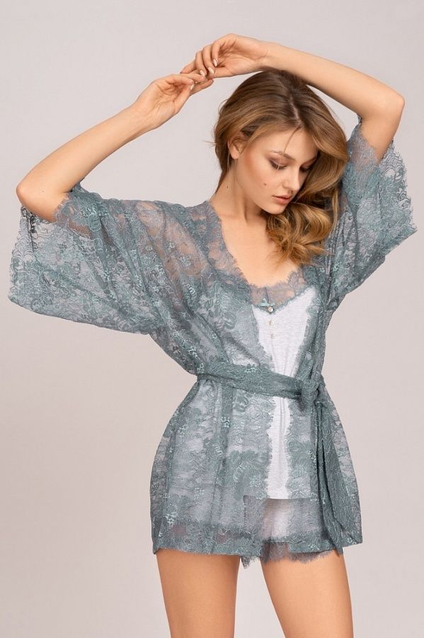 женский комплект: кружевное кимоно + пижама из вискозы laete (россия) (51743) Laete (Россия)
