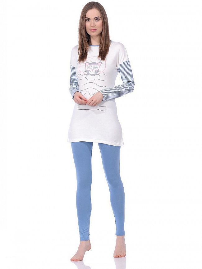 женская пижама из хлопка с брюками cotonella (италия) (dd931) Cotonella (Италия)