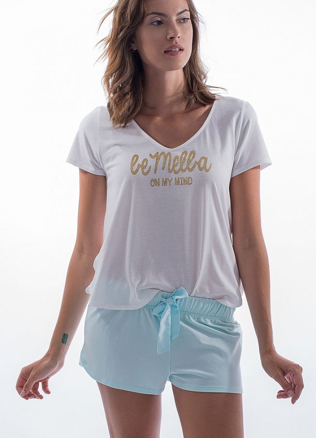 женская пижама из натуральной ткани с шортами bemelba(франция) (530014mb) BeMelba(Франция)